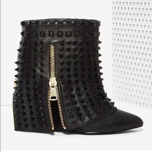 Battle studded leather boot